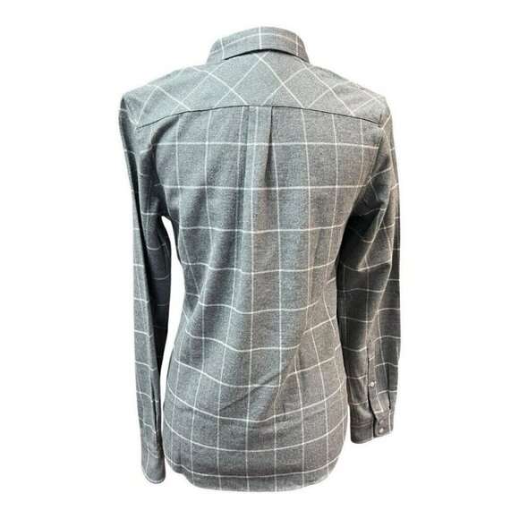 UNTUCKit Windowpane Plaid Flannel Shirt~Size 2~Gray White Soft Cotton Top L14 39 - Picture 5 of 9